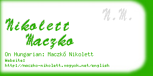 nikolett maczko business card